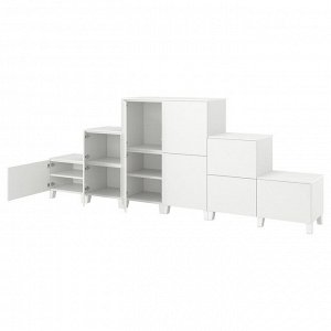 PLATSA, шкаф-купе с 10 дверцами, белый/Fonnes white, 360x42x133 см