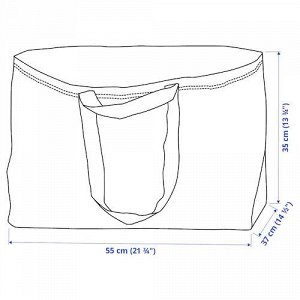 IKEA FRAKTA, Сумка-переноска, большая, синяя, 55x37x35 см/71 л