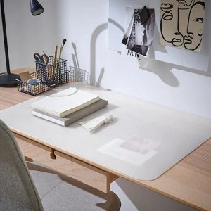 PLÖJA, Коврик для стола, белая/прозрачная, 65x45 см
