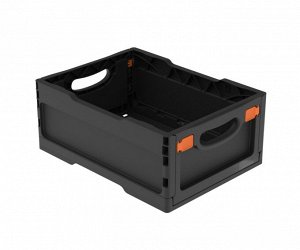 Ящик складной с кнопками-фиксаторами (400×300×170мм) (чёрный) (ударопрочный, морозостойкий)