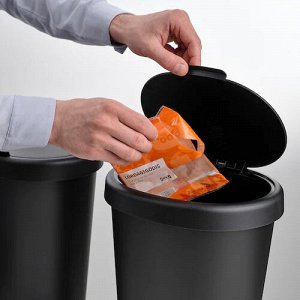 HÖLASS, Мусорное ведро, черное, 8 л