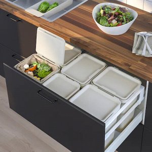 HLLBAR, Мусорное ведро с крышкой, светло-серое, 10 л