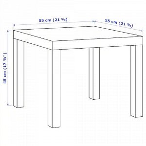 ЛАКК, журнальный столик, белый, 55x55 см