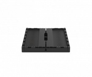 Ящик складной с перфорированными стенками и кнопками-фиксаторами (400×300×170мм) (чёрный) (ударопрочный, морозостойкий)