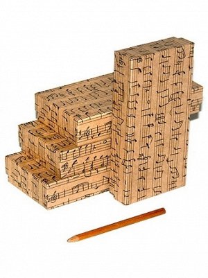 Коробка крафт 8 х16,5 х3 см прямоугольник плоский Нотный стан 13/651
