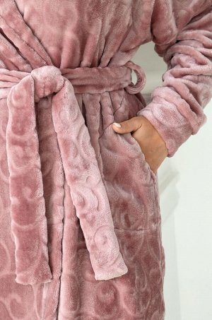Теплый женский халат из велсофта