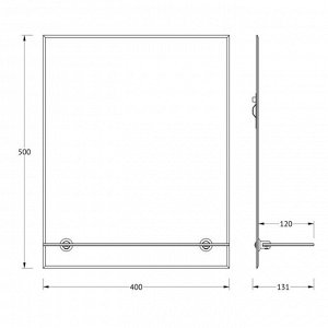 Зеркало Evoform, с фацетом, полочкой, 40х50 см