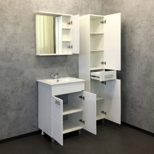 Зеркало-шкаф COMFORTY «Модена М-60» цвет белый матовый