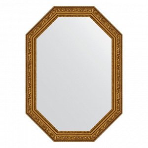 Зеркало в багетной раме, виньетка состаренное золото 56 мм, 50x70 см