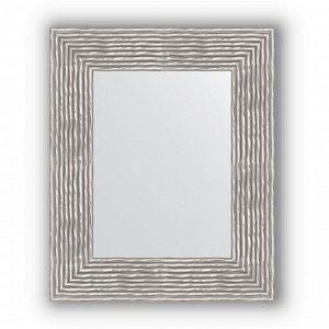 Зеркало в багетной раме - волна хром 90 мм, 46 х 56 см, Evoform