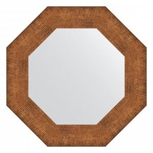 Зеркало в багетной раме, медная кольчуга 88 мм, 57x57 см