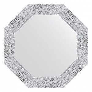 Зеркало в багетной раме, чеканка белая 70 мм, 53x53 см