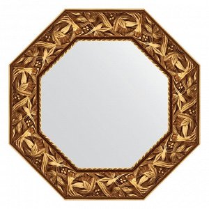 Зеркало в багетной раме, византия золото 99 мм, 58,8х58,8 см