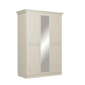 Шкаф 3-х дверный для одежды и белья «Ольга 18», ЛДСП / МДФ, зеркало, цвет валенсия
