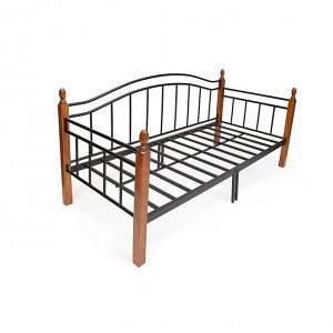 Кровать LANDLER(осн.металл) , 90х200 см , красный дуб/черный