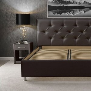 Кровать «Монблан« без ПМ, 1600х2000, встроенное основание, цвет коричневый