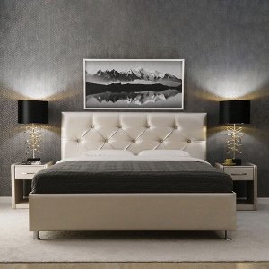 Кровать «Монблан« без ПМ, 1400х2000, встроенное основание, цвет бежевый