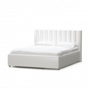 Кровать «Алькасар» без ПМ, 140 ? 200 см, встроенное основание, экокожа, взбитые сливки