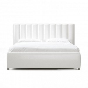 Кровать «Алькасар» без ПМ, 140 ? 200 см, встроенное основание, экокожа, взбитые сливки