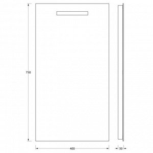 Зеркало Evoform, встроенный LED-светильник, ИК-выключатель, 2 Вт, 40x75 см