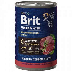 Brit Premium by Nature конс 410гр д/соб Мясное ассорти с потрошками