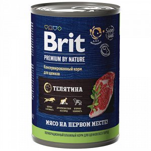 Brit Premium by Nature конс 410гр д/щен Телятина