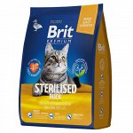 Brit Premium Sterilized Корм с уткой и курицей в соусе из куриной печени для стерилизованных кошек 400 гр