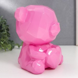 Копилка пластик "Медвежонок с сердцем" розовый 14,5х14х17 см