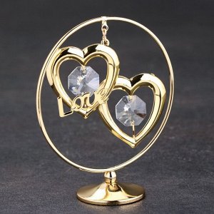 Сувенир «Сердца в кольце», с кристаллами
