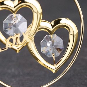 Сувенир «Сердца в кольце», с кристаллами