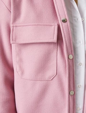 Куртка-рубашка с многослойным воротником и карманом