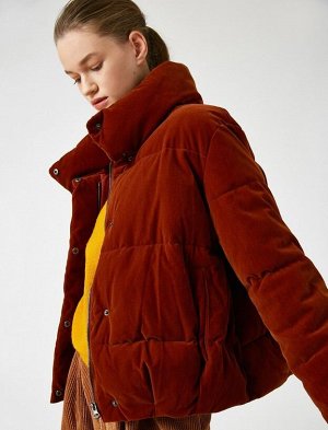 Укороченное надувное пальто Velvet Look с застежкой-молнией