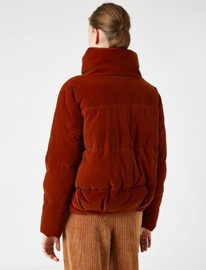 Укороченное надувное пальто Velvet Look с застежкой-молнией