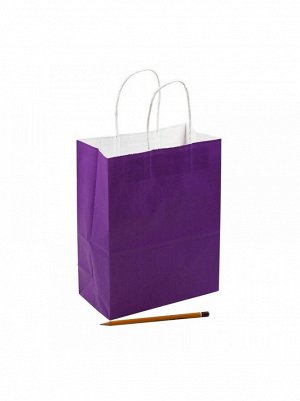 Пакет крафт 21 х27 х11 см цвет фиолетовый HS-2-3