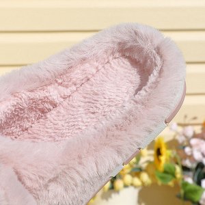 Тапочки домашние женские плюшевые в милом дизайне "Собачка", цвет розовый