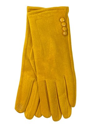 Велюровые демисезонные перчатки, цвет горчичный