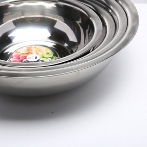 Миска глубокая из нержавеющей стали с крышкой для горячих блюд, салатов, на кухню, в поход, пикник, 39 см