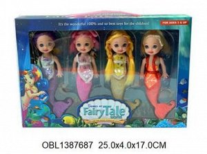 6088-88 набор куклы "русалки" 4 шт/в коробке 1387687