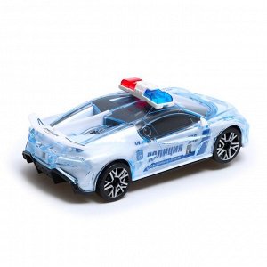 Машина «Crazy race. Полиция», русская озвучка, свет, работает от батареек, цвет белый