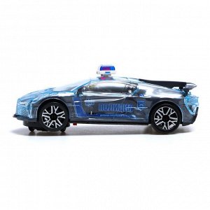Машина «Crazy race, полиция», русская озвучка, свет, работает от батареек, цвет серый