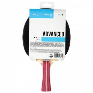 Ракетка для настольного тенниса BOSHIKA Advanced 2*, для любителей, накладка 1,5 мм, коническая ручка