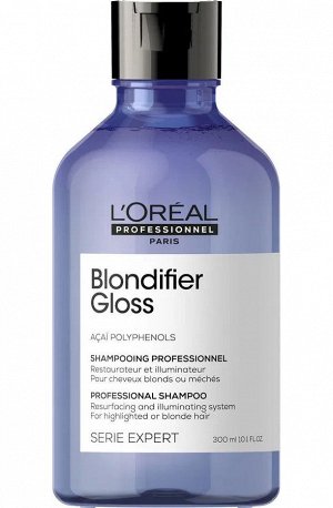 Шампунь  Loreal Professionnel Blondifier Gloss профессиональный, для осветленных и мелированных волос, 300 мл, Лореаль Про