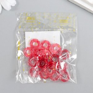 Бусины для творчества пластик "Гайка" набор 20 шт розовый 1,3х1,3х0,5 см