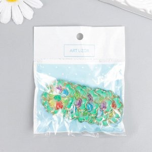 Декор для творчества пластик "Кружевной цветок" зелёный 3,2х3,3 см