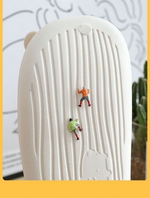 Тапочки домашние мужские EVA с задниками утепленные в милом дизайне "Мишка", цвет серый