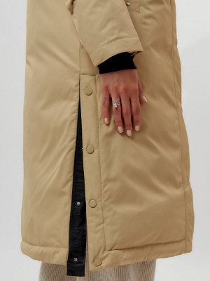 MTFORCE Пальто утепленное женское зимние бежевого цвета 112205B