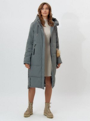 MTFORCE Пальто утепленное женское зимние цвета хаки 11207Kh