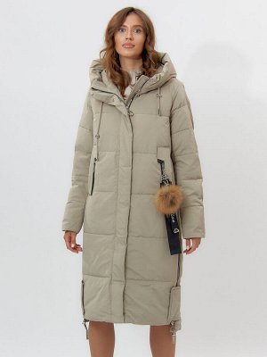 MTFORCE Пальто утепленное женское зимние бирюзового цвета 11207Br