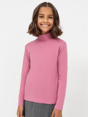 Джемпер с воротником-стойкой в ягодно-розовом цвете для девочек