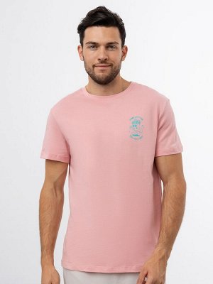 Хлопковая мужская футболка в розовом цвете